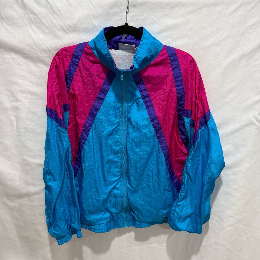 Longstreet Med Vintage‎ Windbreaker Retro 80s 90s Colorblock Festival Streetwear